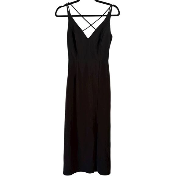 NWOT Lulus All This Allure Black Strappy Backless Mermaid Maxi Dress Size Medium - Picture 5 of 11